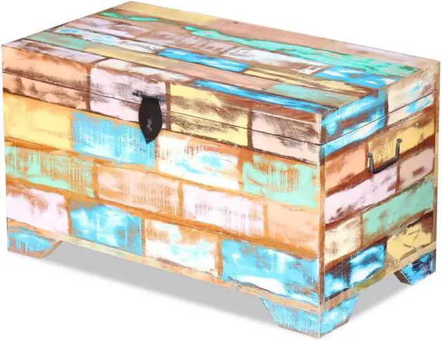 Alt view image 2 of 14 - vidaXL Storage Chest Solid Reclaimed Wood Box Entryway Trunk hallway Bench