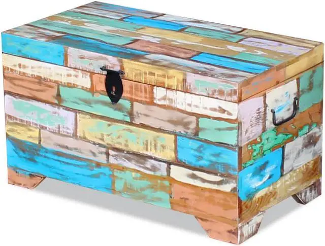 Alt view image 5 of 14 - vidaXL Storage Chest Solid Reclaimed Wood Box Entryway Trunk hallway Bench