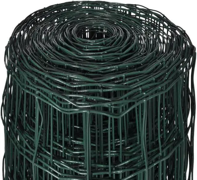 Alt view image 4 of 17 - vidaXL Fence Barrier Fence Metal Fence Wire Mesh Steel 32.8ft x 2.6ft Green