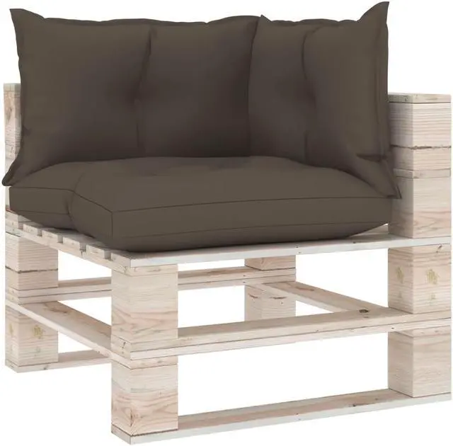 Main image of vidaXL 3x Pallet Sofa Cushions Taupe Fabric Garden Outdoor Patio Lounge Seats