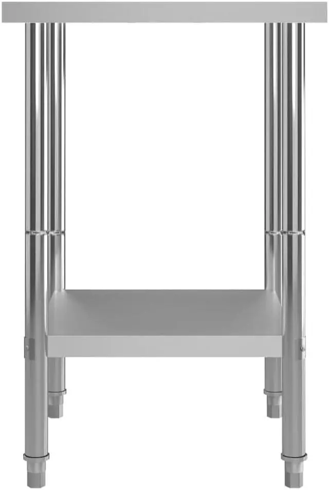 Alt view image 3 of 20 - vidaXL Kitchen Work Table Hotel Prep Work Table with Undershelf Stainless Steel
