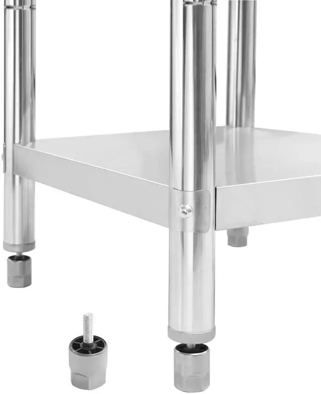 Alt view image 7 of 20 - vidaXL Kitchen Work Table Hotel Prep Work Table with Undershelf Stainless Steel