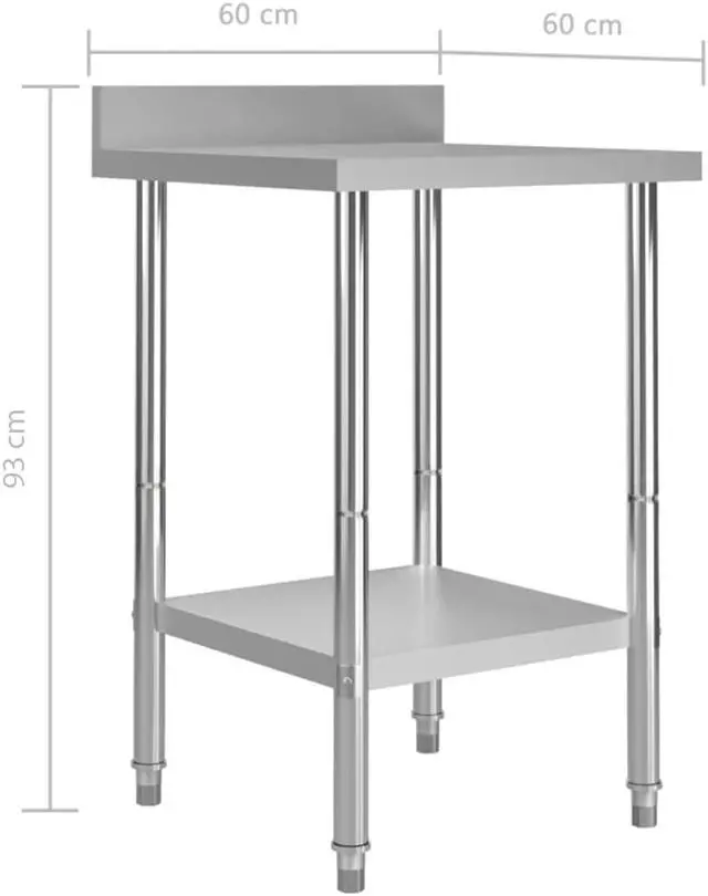 Alt view image 7 of 14 - vidaXL Work Table Stainless Steel Table for Restaurant Home and Hotel Commercia