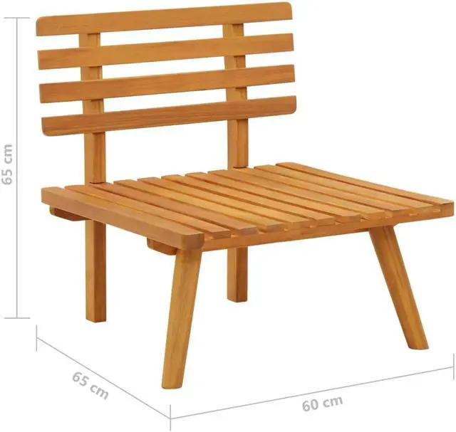 Alt view image 11 of 16 - vidaXL Patio Chair Outdoor Chair with Cushions for Garden Solid Acacia Wood