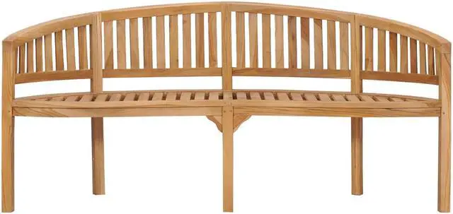 Alt view image 2 of 19 - vidaXL Banana Bench Outdoor Patio Banana Bench with Armrest Solid Wood Teak