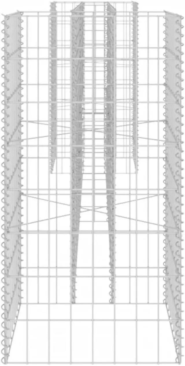 Alt view image 3 of 15 - vidaXL H-Shaped Gabion Planter Steel Wire 31.5" Flower Bed Basket Pot Garden