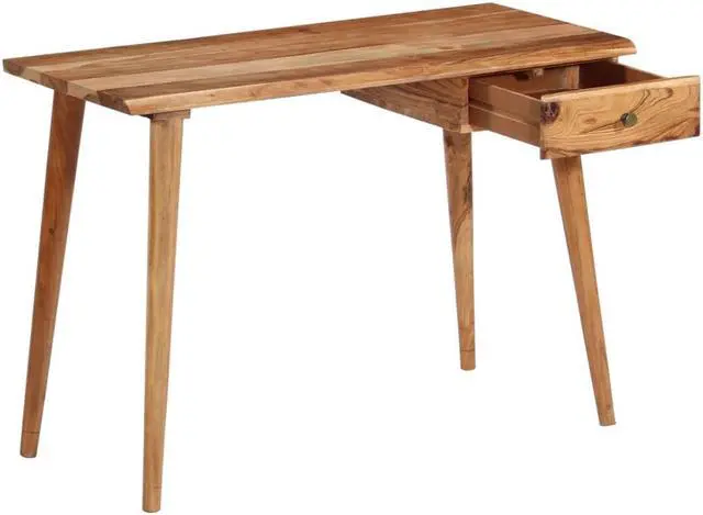 Main image of vidaXL Desk Natural Wood Solid Acacia Wood and Powder Coated Steel