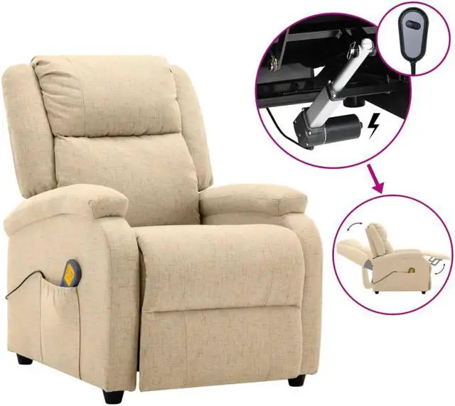 Main image of vidaXL Massage Recliner Chair Electric Reclining Chair for Elderly Taupe Fabric