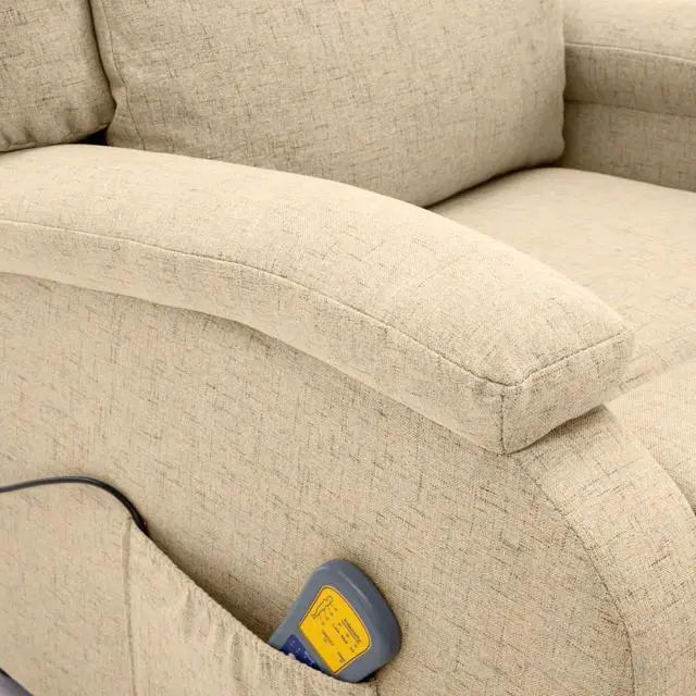 Alt view image 4 of 7 - vidaXL Massage Recliner Chair Electric Reclining Chair for Elderly Taupe Fabric