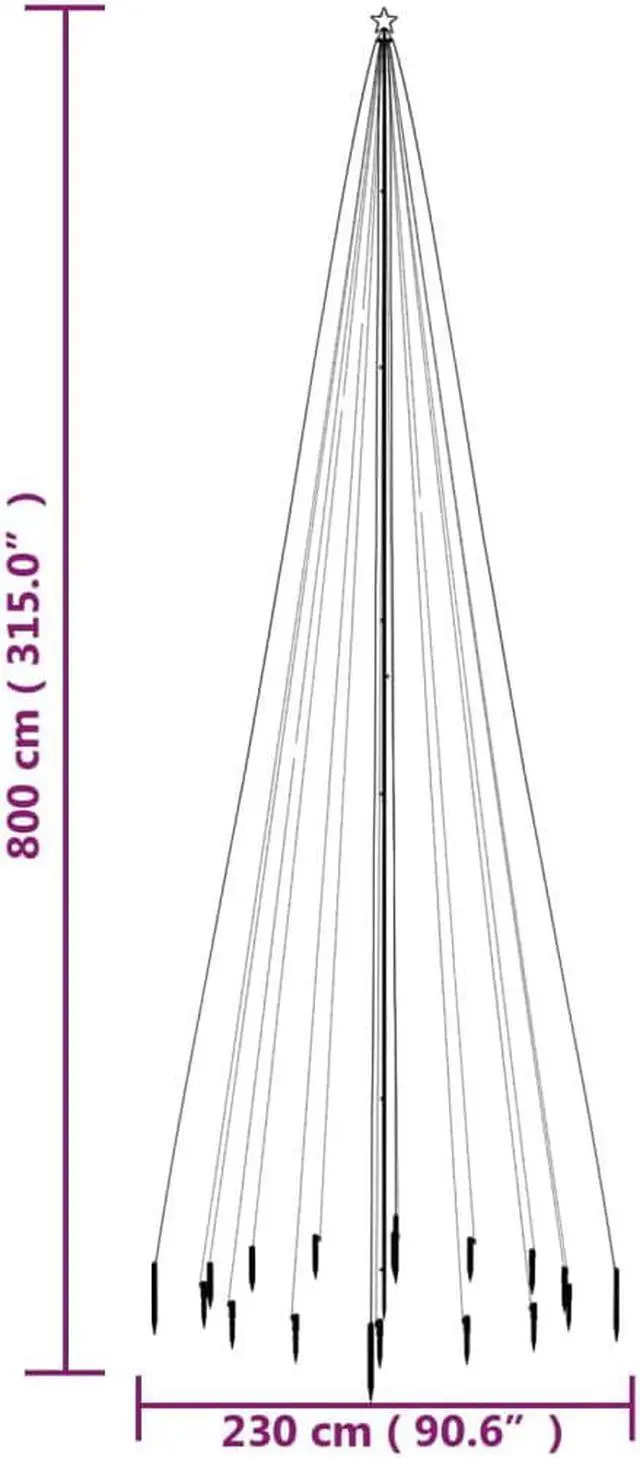 Alt view image 7 of 11 - vidaXL Christmas Tree Decoration Xmas Tree Lights with Spikes Modern Blue LEDs