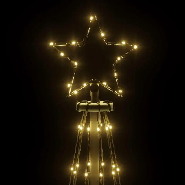 Alt view image 3 of 14 - vidaXL Christmas Cone Tree Artificial Christmas Tree with LEDs Warm White