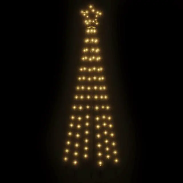Alt view image 2 of 14 - vidaXL Christmas Cone Tree Artificial Christmas Tree with LEDs Warm White