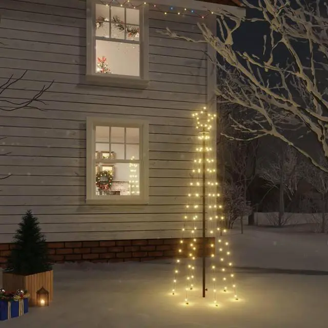 Main image of vidaXL Christmas Cone Tree Artificial Christmas Tree with LEDs Warm White