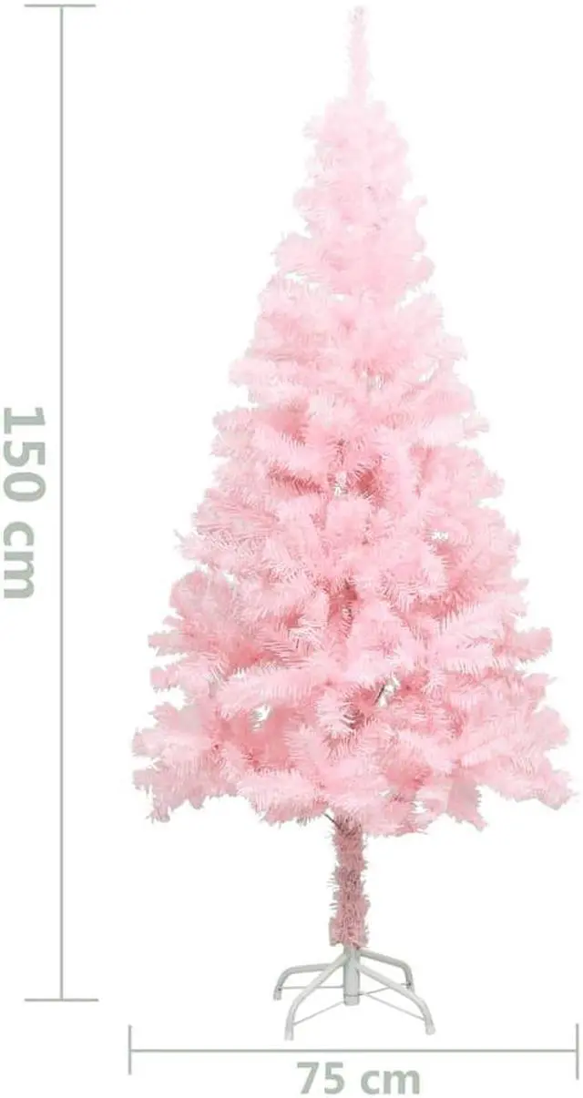 Alt view image 10 of 15 - vidaXL Christmas Tree Decoration Artificial Xmas Tree with Stand Pink PVC