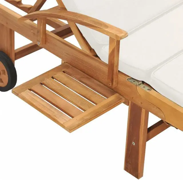 Alt view image 5 of 19 - vidaXL Patio Lounge Chair Sunlounger Deckchair with Cushion Solid Teak Wood