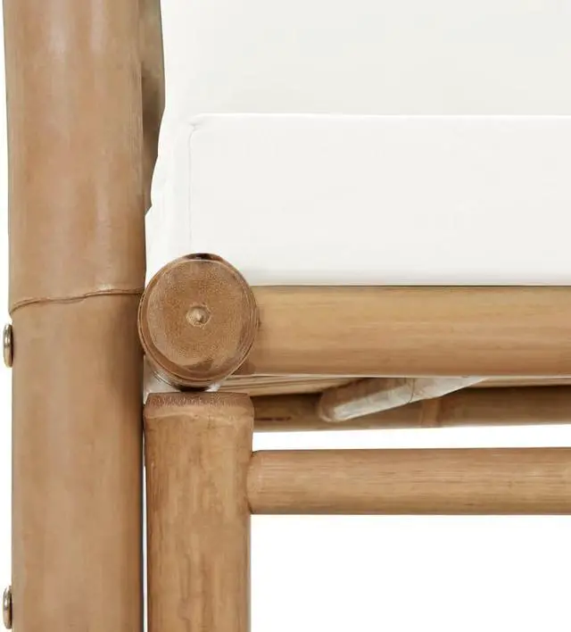 Alt view image 5 of 7 - vidaXL Patio Loveseat 2 Seater Sofa for Balcony Backyard with Cushions Bamboo