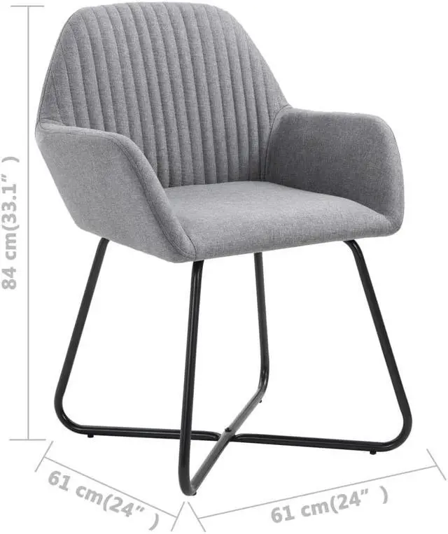 Alt view image 7 of 15 - vidaXL Dining Chairs 2 Pcs Accent Upholstered Chair with Metal Legs Gray Velvet