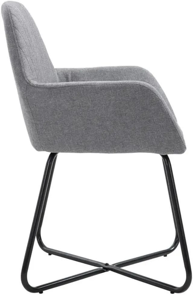 Alt view image 3 of 15 - vidaXL Dining Chairs 2 Pcs Accent Upholstered Chair with Metal Legs Gray Velvet