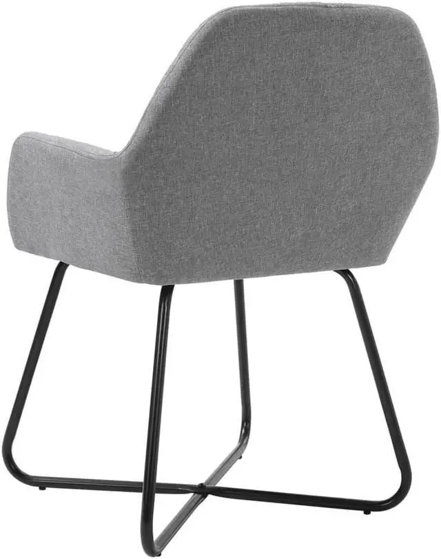 Alt view image 4 of 15 - vidaXL Dining Chairs 2 Pcs Accent Upholstered Chair with Metal Legs Gray Velvet