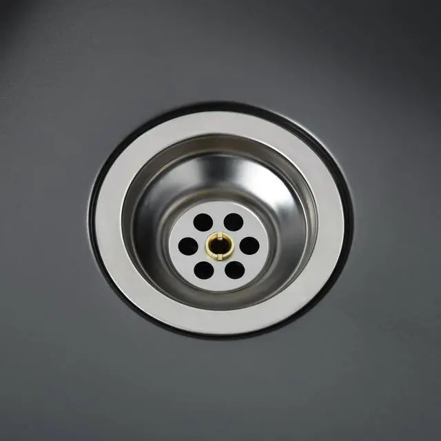 Alt view image 6 of 20 - vidaXL Handmade Kitchen Sink Black Stainless Steel Under-Mount