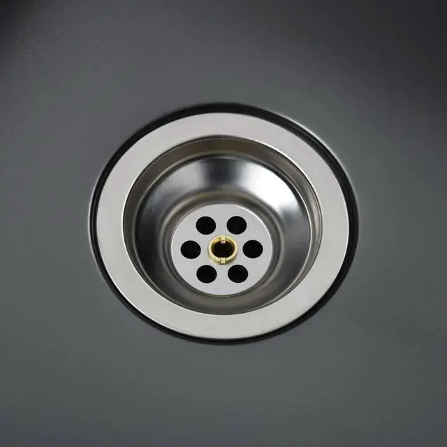 Alt view image 5 of 19 - vidaXL Kitchen Sink Undermount Sink with Strainer Black Stainless Steel Sink