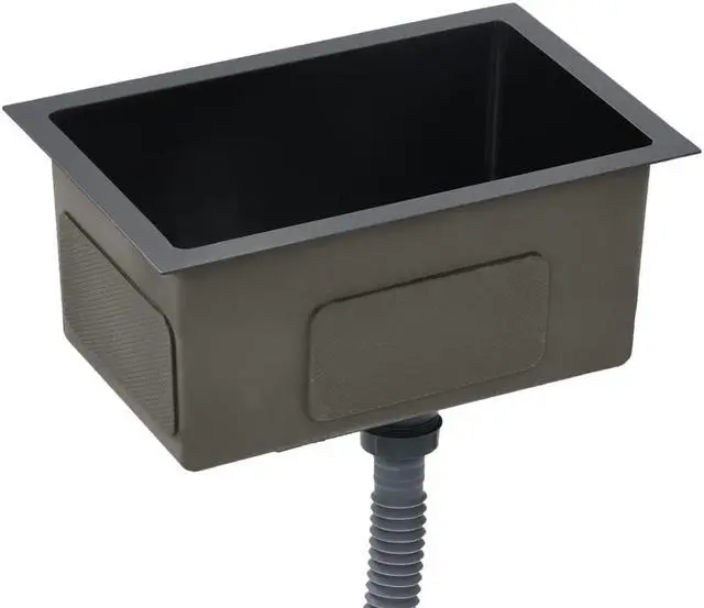 Alt view image 2 of 20 - vidaXL Handmade Kitchen Sink Black Stainless Steel Under-Mount Sink Basin