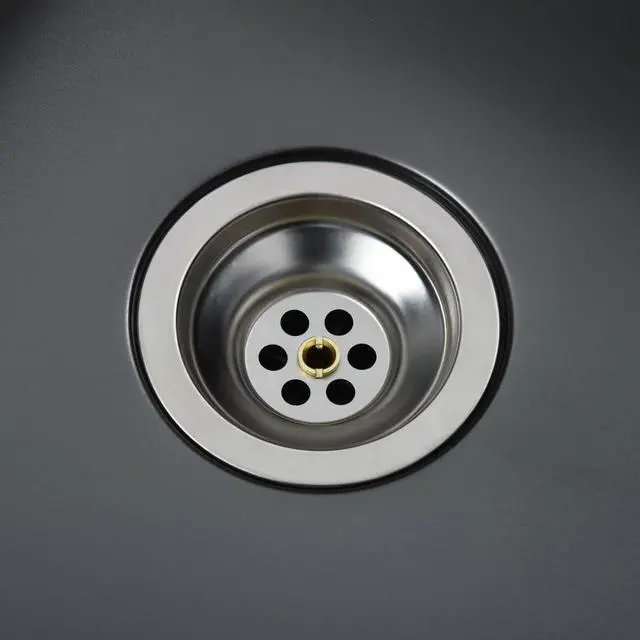 Alt view image 5 of 19 - vidaXL Kitchen Sink Undermount Sink with Strainer Black Stainless Steel Sink