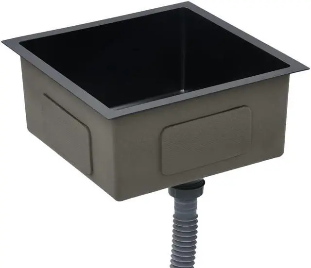 Alt view image 2 of 19 - vidaXL Kitchen Sink Undermount Sink with Strainer Black Stainless Steel Sink