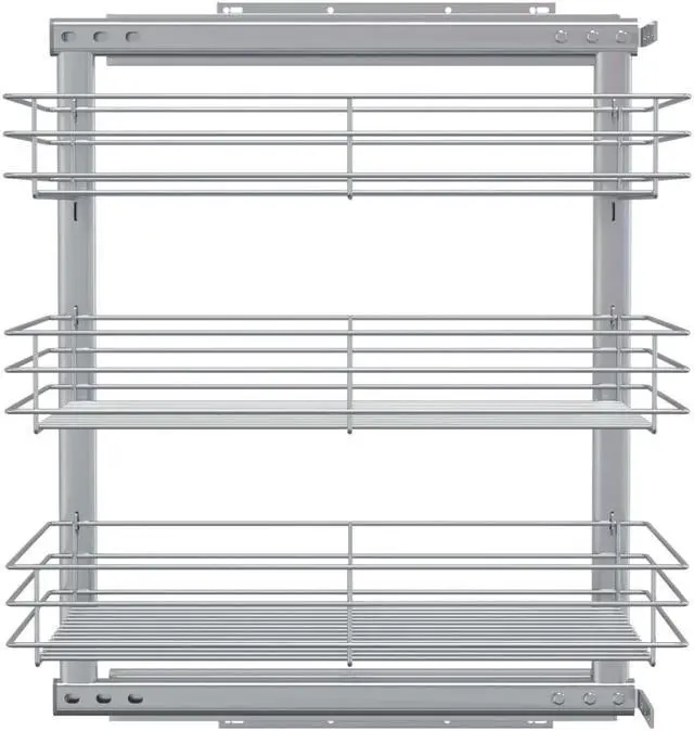 Alt view image 3 of 10 - vidaXL Slide Out Pantry Shelves 3-Tier Pull Out for 14.6"x13.8"x23.6" Cabinet