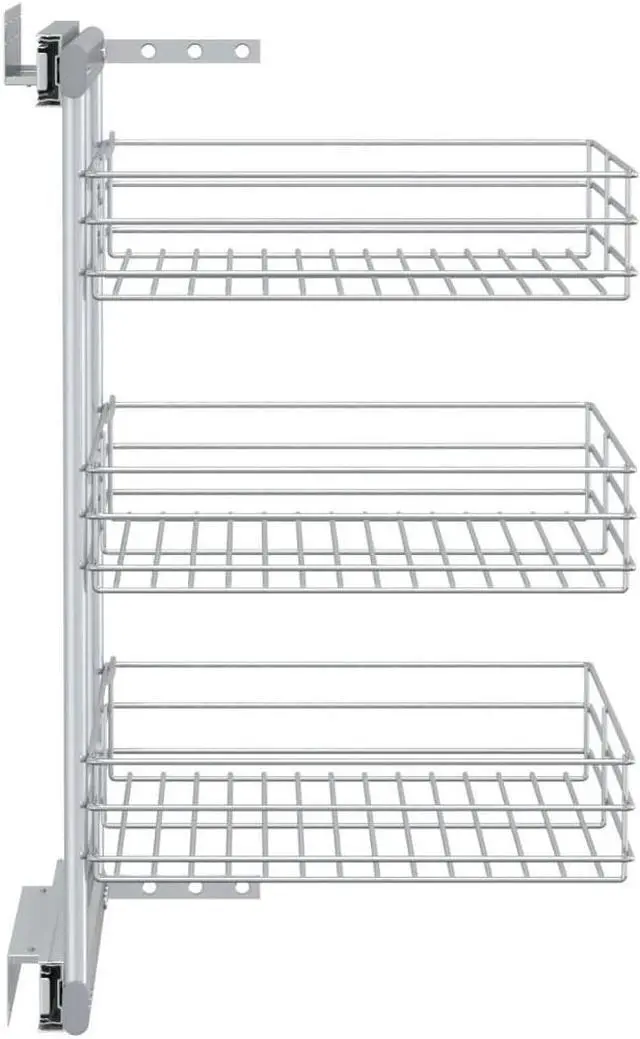 Alt view image 4 of 10 - vidaXL Slide Out Pantry Shelves 3-Tier Pull Out for 14.6"x13.8"x23.6" Cabinet