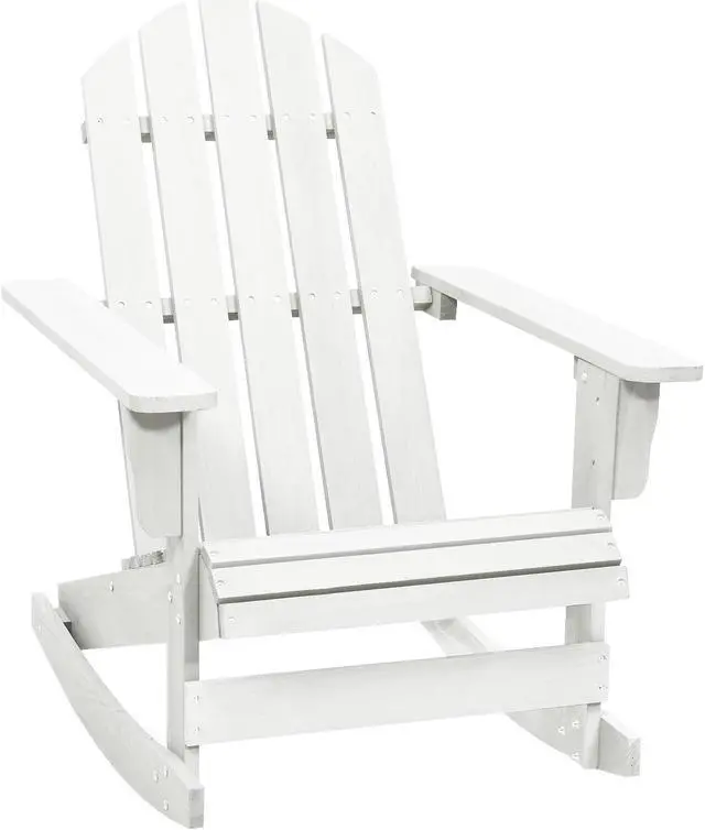 Alt view image 9 of 14 - vidaXL Garden Rocking Chair Wood White