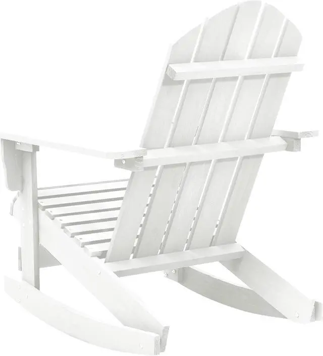 Alt view image 12 of 14 - vidaXL Garden Rocking Chair Wood White