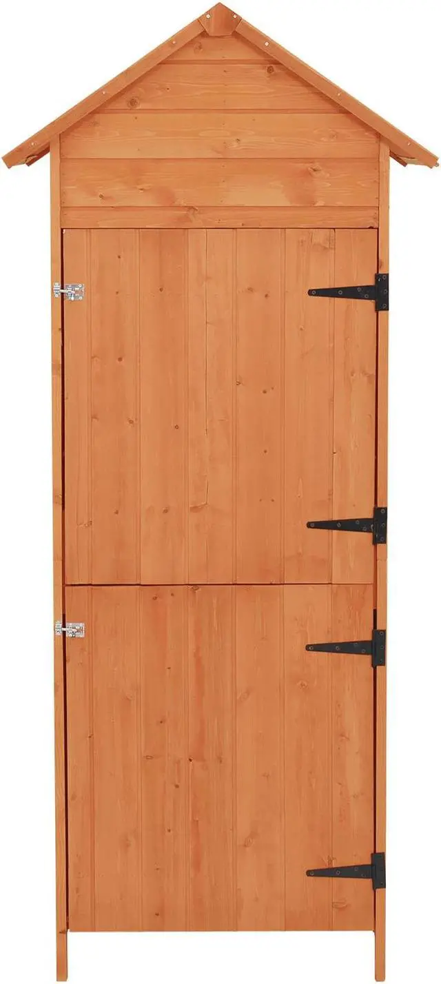 Alt view image 9 of 14 - vidaXL Patio Storage Cabinet Brown 16.7"x25.2"x74.8"