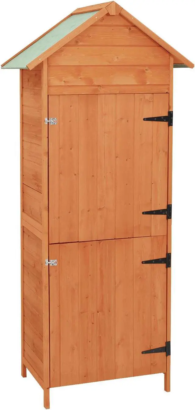 Alt view image 8 of 14 - vidaXL Patio Storage Cabinet Brown 16.7"x25.2"x74.8"