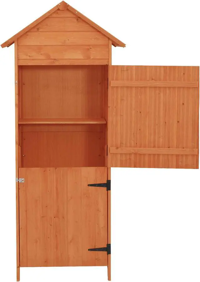 Alt view image 10 of 14 - vidaXL Patio Storage Cabinet Brown 16.7"x25.2"x74.8"