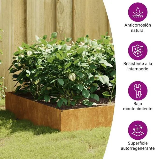 Alt view image 4 of 5 - vidaXL Planter Stand Garden Raised Bed for Vegetables Flowers Herbs Corten Steel