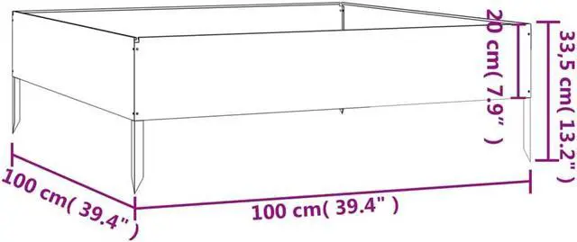 Alt view image 5 of 5 - vidaXL Planter Stand Garden Raised Bed for Vegetables Flowers Herbs Corten Steel