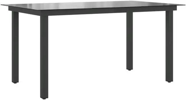Alt view image 3 of 9 - vidaXL Patio Dining Table Garden Furniture for Backyard Balcony Aluminum Glass