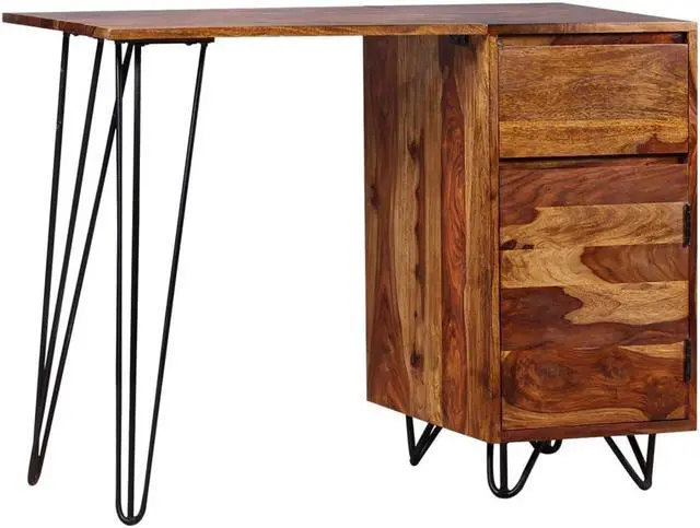 Main image of vidaXL Writing Desk Honey Brown Solid Acacia Wood Medium Writing Desk