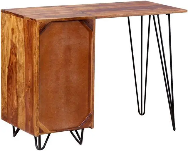 Alt view image 4 of 15 - vidaXL Writing Desk Honey Brown Solid Acacia Wood Medium Writing Desk