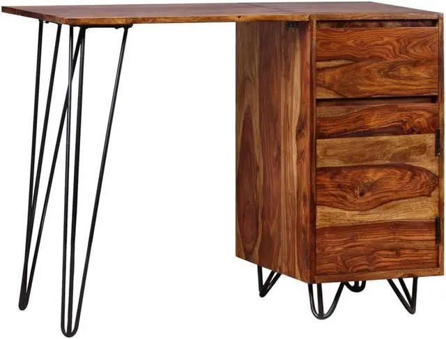 Alt view image 15 of 15 - vidaXL Writing Desk Honey Brown Solid Acacia Wood Medium Writing Desk