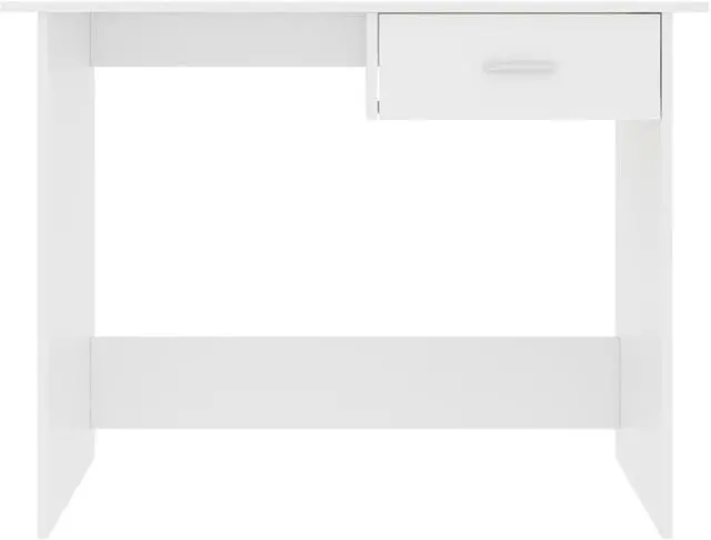 Alt view image 3 of 8 - vidaXL Desk Computer Desk Home Office Desk Workstation White Engineered Wood