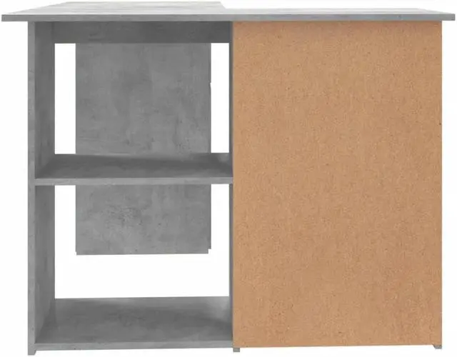 Alt view image 5 of 6 - vidaXL Corner Desk Computer Desk Home Office Desk Concrete Gray Engineered Wood