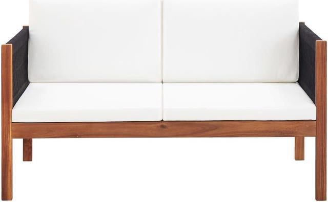 Alt view image 2 of 10 - vidaXL 2 Seater Sofa Couch with Cushions Patio Love Seat Solid Acacia Wood