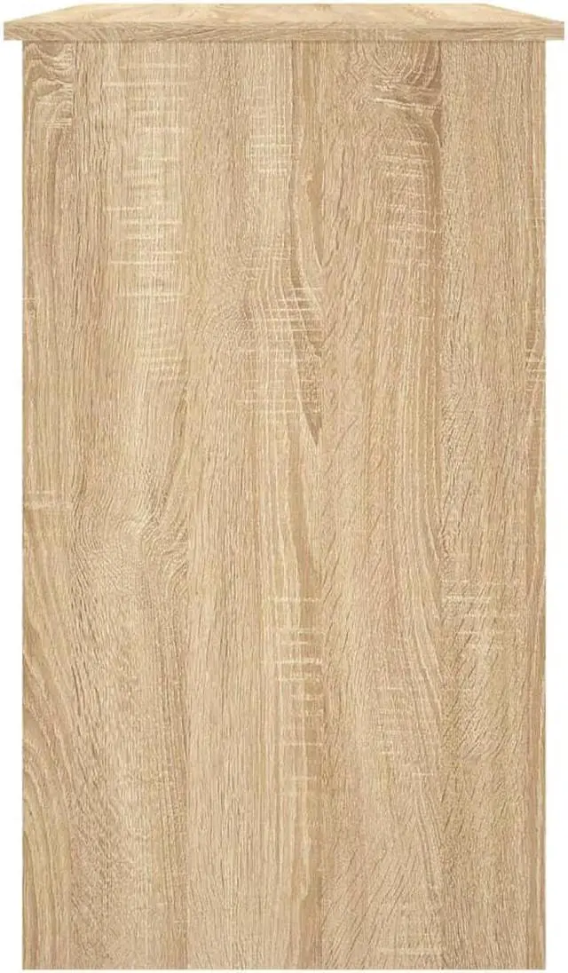 Alt view image 5 of 9 - vidaXL Desk Computer Desk Home Office Desk White and Sonoma Oak Engineered Wood