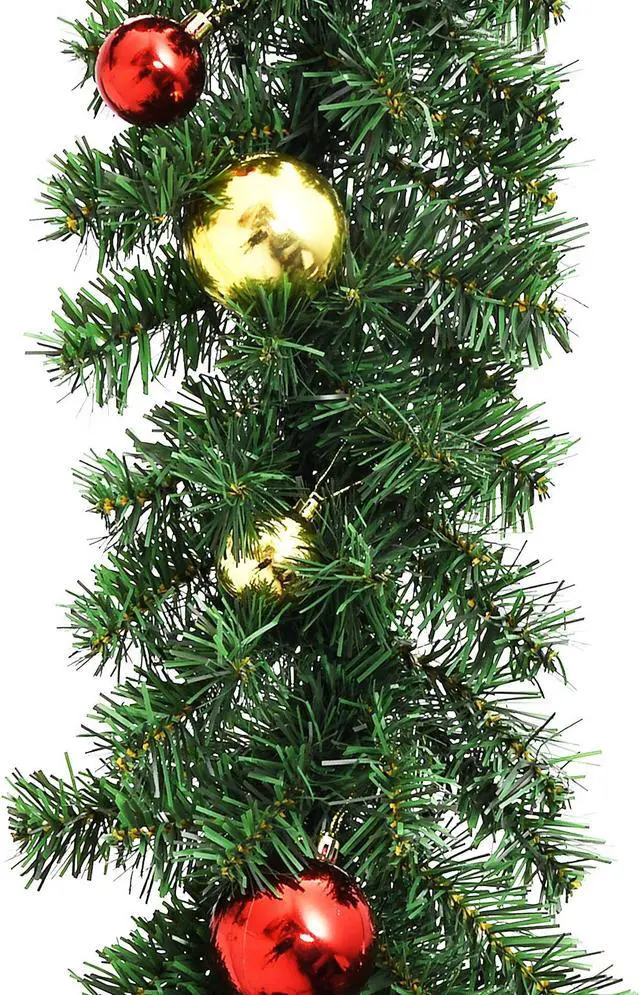Alt view image 4 of 12 - vidaXL Christmas Garland Artificial Xmas Garland with Baubles and LED Lights