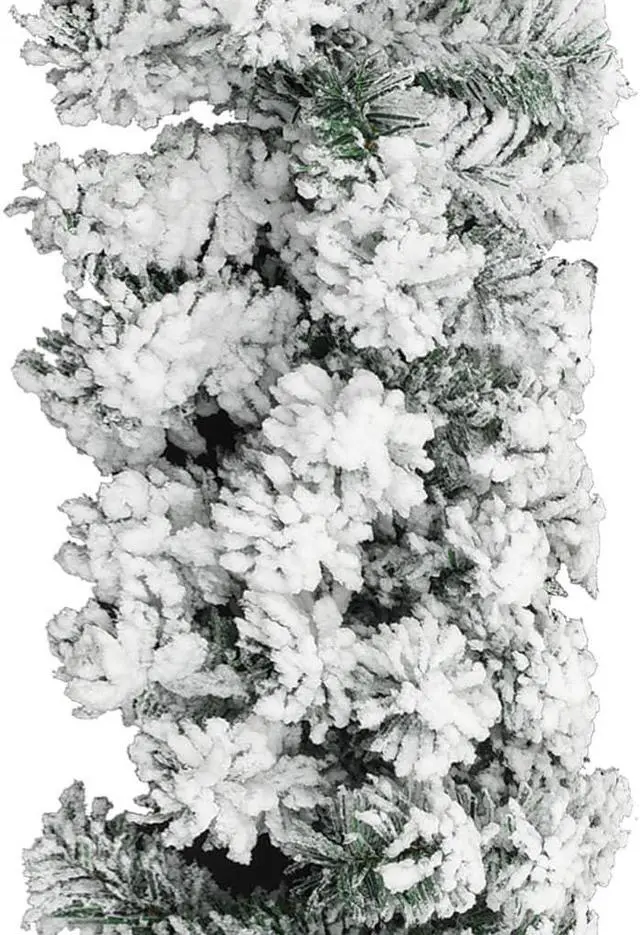 Alt view image 10 of 11 - vidaXL Christmas Garland with Flocked Snow Green 16.4' PVC