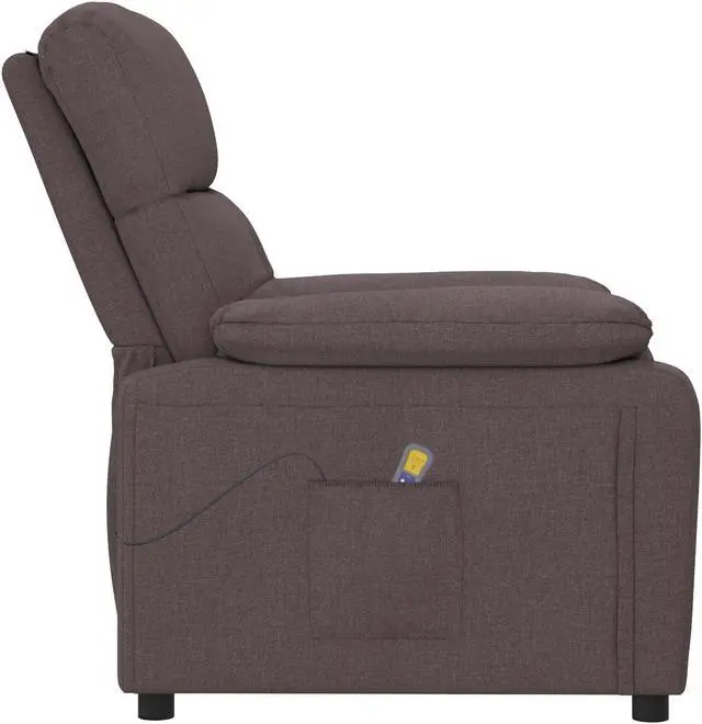 Alt view image 3 of 15 - vidaXL Massage Chair Leisure Adjustable Chair for Home Theater Dark Brown Fabric
