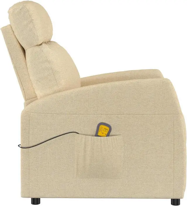 Alt view image 4 of 17 - vidaXL Massage Chair Electric Massaging Recliner Chair for Elderly Cream Fabric