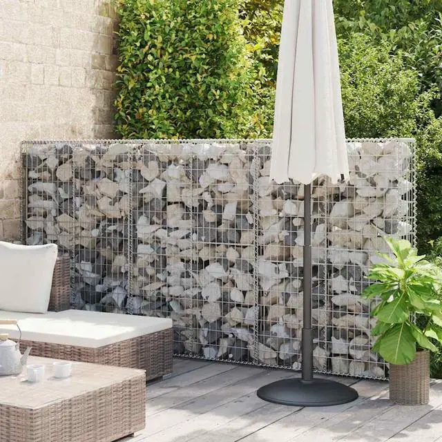 Main image of vidaXL Gabion Basket with Lids, Galvanized Steel Gabion Wall, Rectangular Gabion Cage for Garden, High Load Capacity, 39,4"x7,9"x59,1"